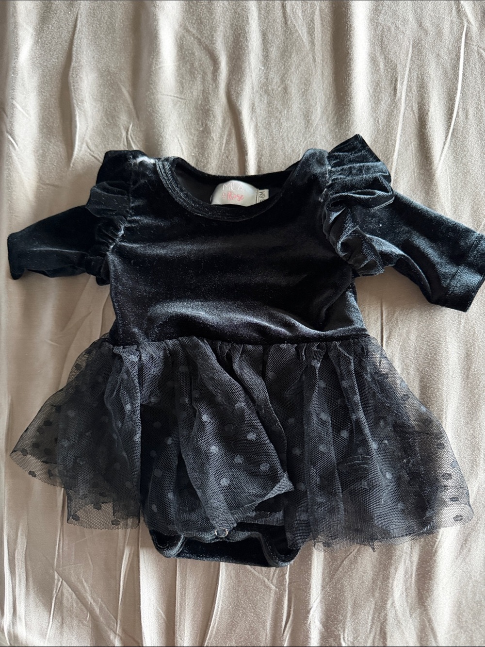 Mila & Rose black velvet bodysuit dress